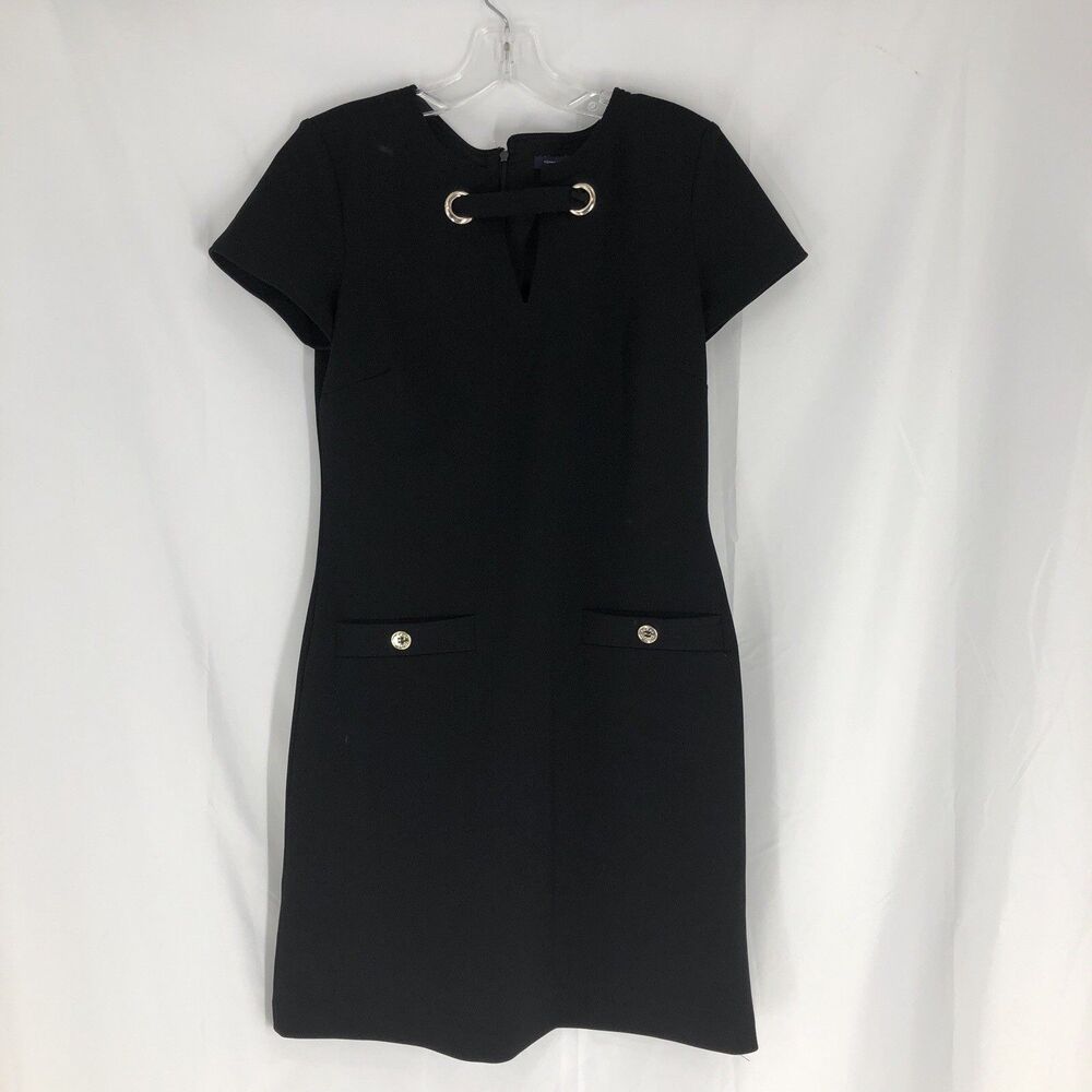 Tommy Hilfiger Black Sheath Dress Short Sleeve Size 2